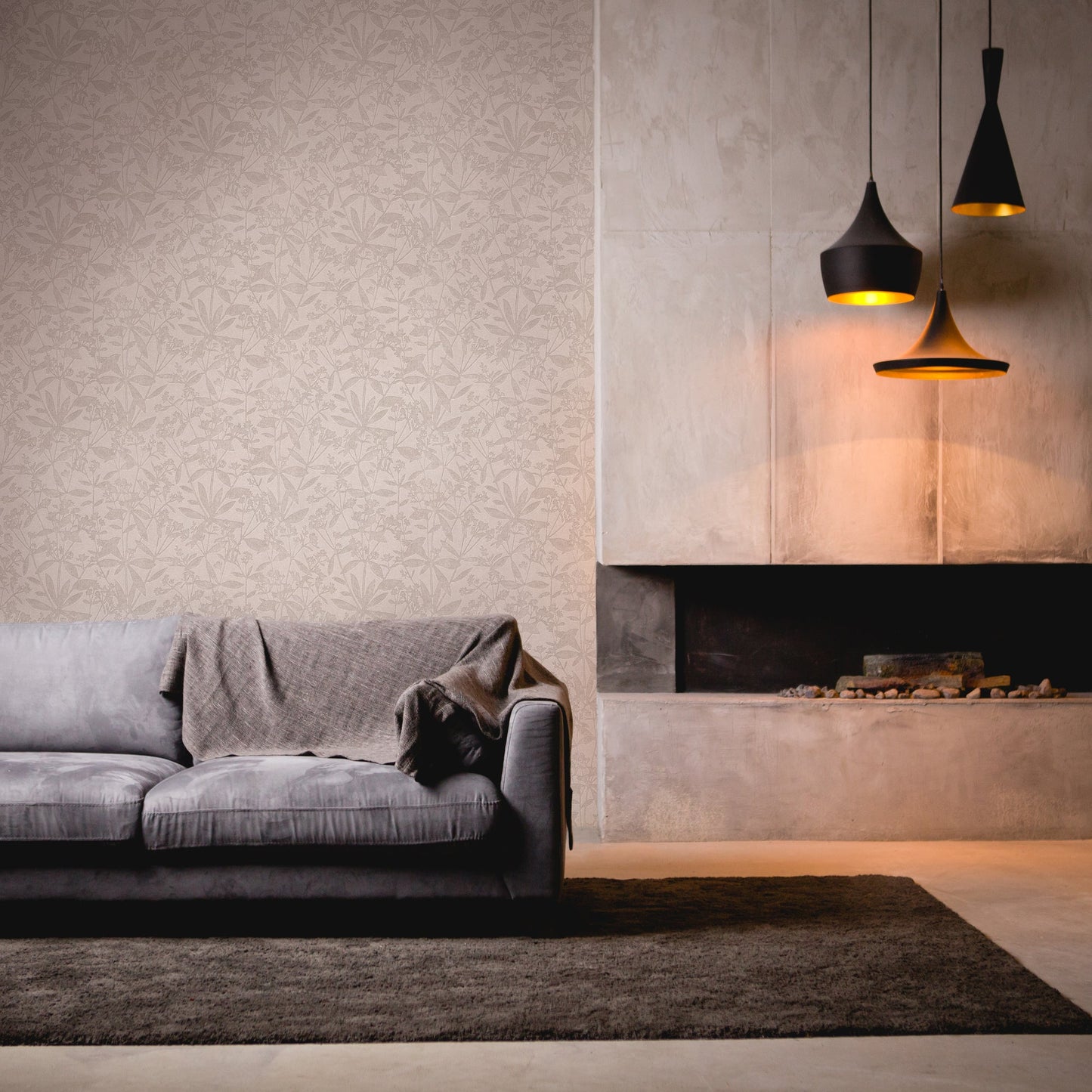 Terra Florale Vliestapete Grau Beige 10,05 m x 0,53 m