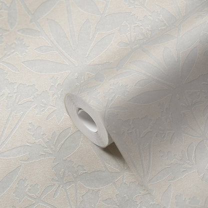 Terra Florale Vliestapete Creme Weiß 10,05 m x 0,53 m