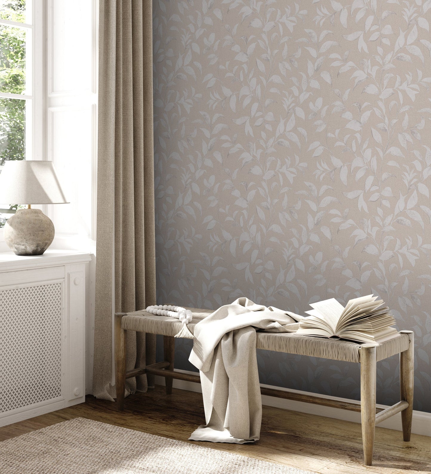 Livingwalls Premium Wall 2 Blätter Vliestapete Grau Silber 10,05 m x 0,53 m