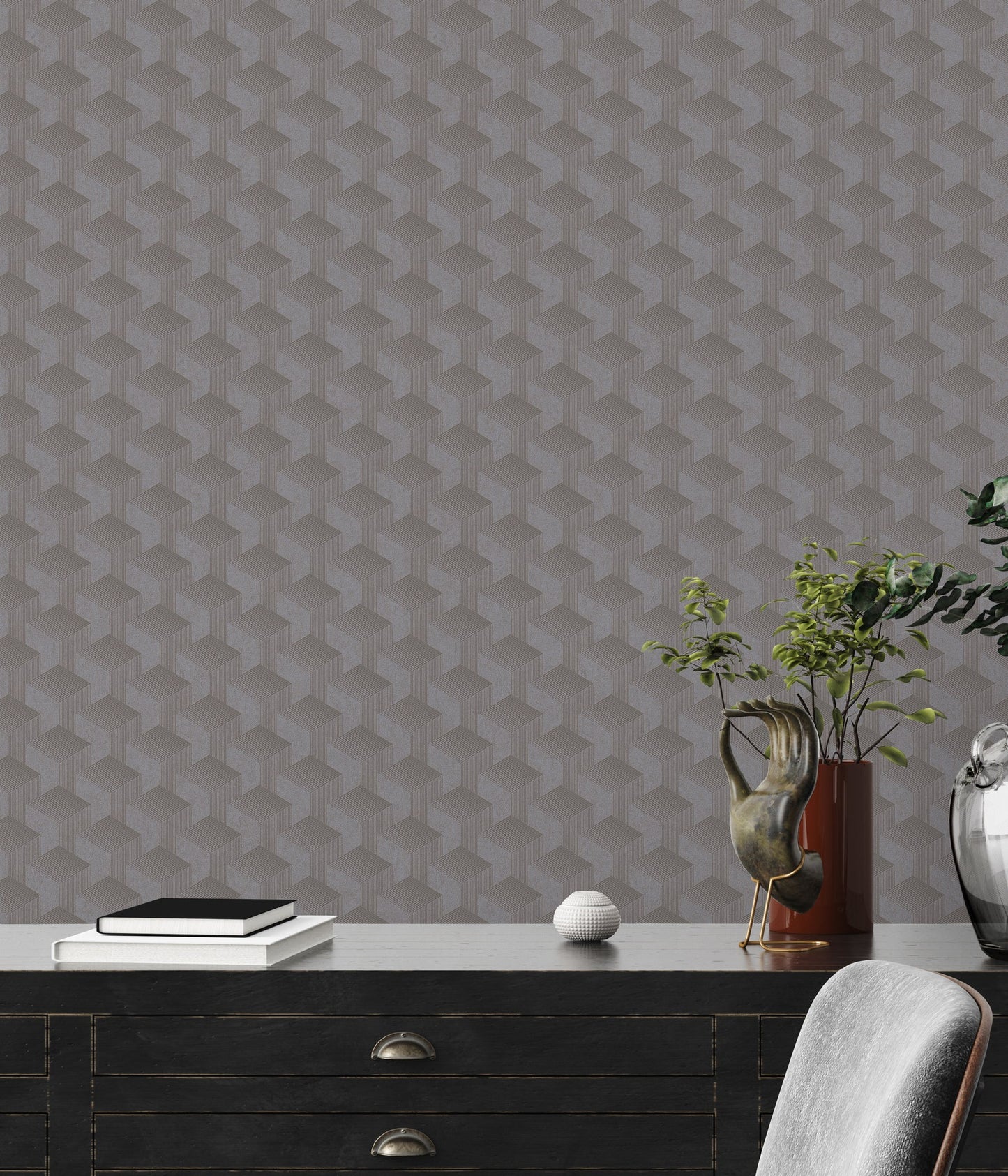Livingwalls Premium Wall 2 Geometrische Vliestapete Grau 10,05 m x 0,53 m