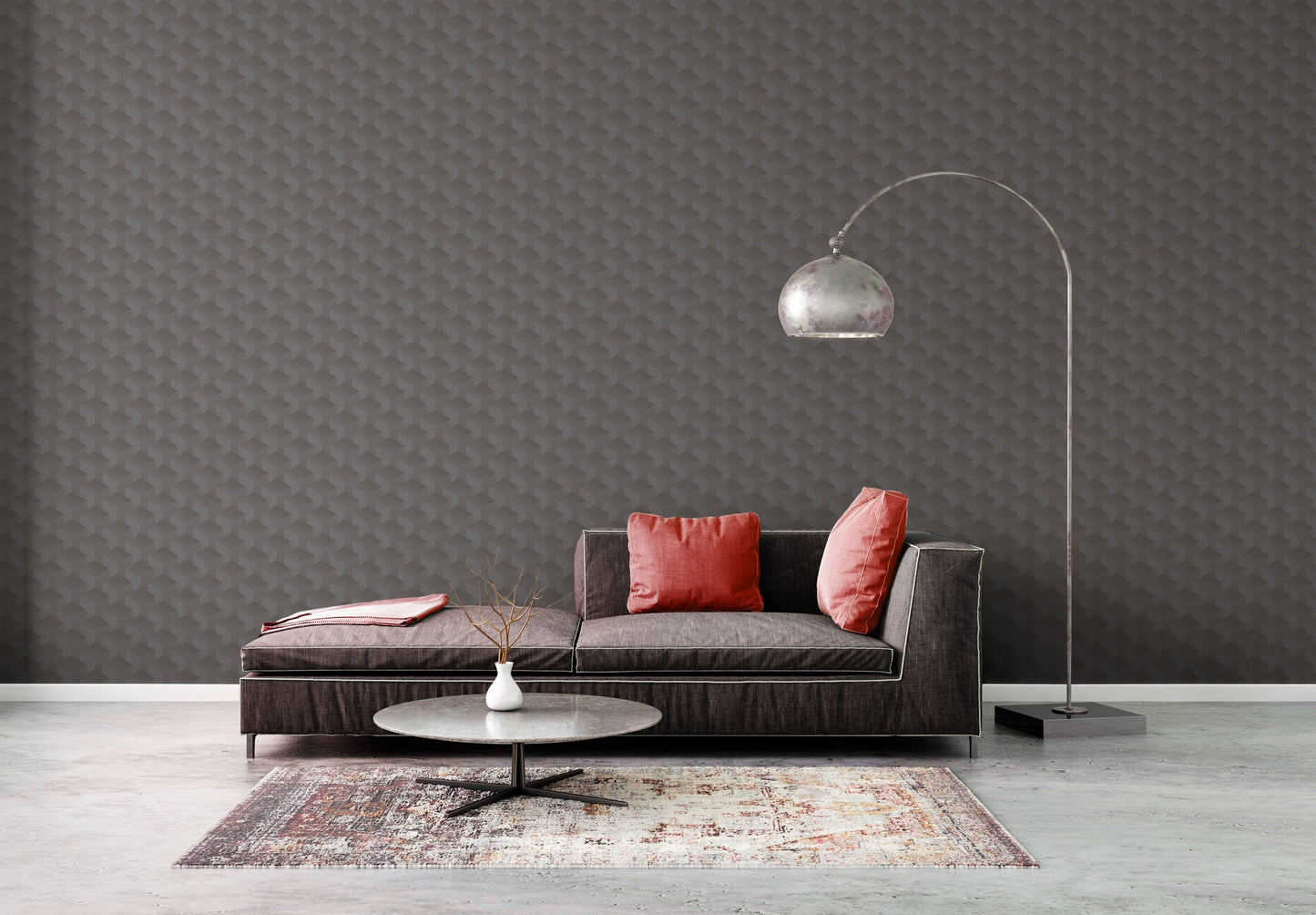 Livingwalls Premium Wall 2 Geometrische Vliestapete Grau 10,05 m x 0,53 m