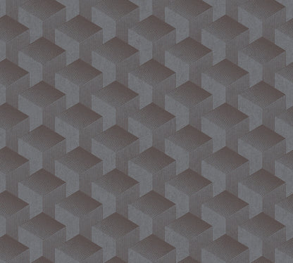 Livingwalls Premium Wall 2 Geometrische Vliestapete Dunkelgrau 10,05 m x 0,53 m