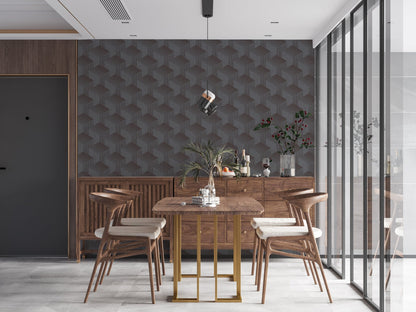 Livingwalls Premium Wall 2 Geometrische Vliestapete Dunkelgrau 10,05 m x 0,53 m