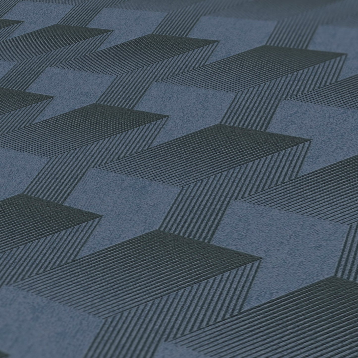 Livingwalls Premium Wall 2 Geometrische Vliestapete Blau Schwarz 10,05 m x 0,53 m