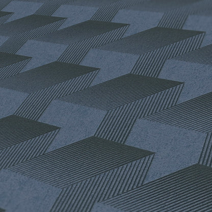 Livingwalls Premium Wall 2 Geometrische Vliestapete Blau Schwarz 10,05 m x 0,53 m