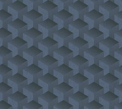Livingwalls Premium Wall 2 Geometrische Vliestapete Blau Schwarz 10,05 m x 0,53 m