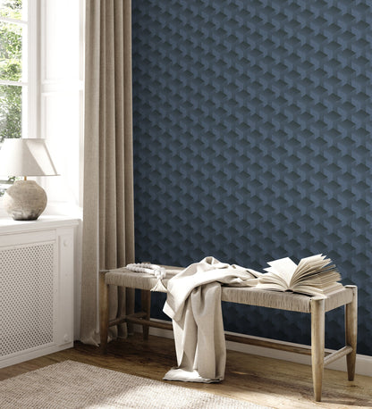 Livingwalls Premium Wall 2 Geometrische Vliestapete Blau Schwarz 10,05 m x 0,53 m