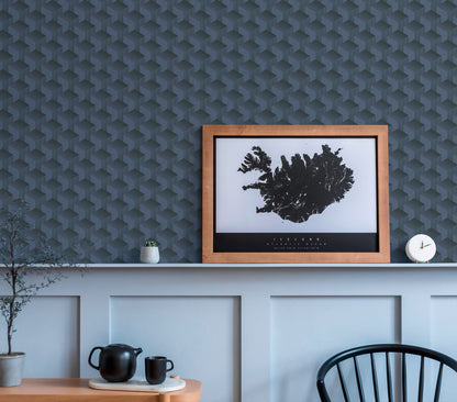 Livingwalls Premium Wall 2 Geometrische Vliestapete Blau Schwarz 10,05 m x 0,53 m