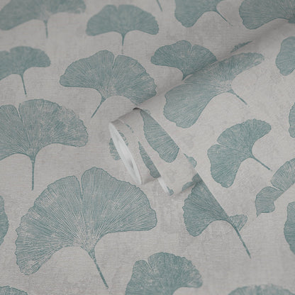 Livingwalls Premium Wall 2 Blätter Vliestapete Mint Grau 10,05 m x 0,53 m