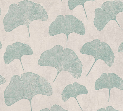 Livingwalls Premium Wall 2 Blätter Vliestapete Grau Weiß Mint 10,05 m x 0,53 m