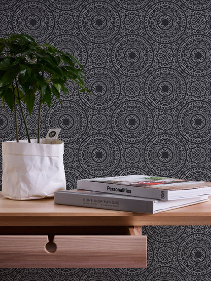 Livingwalls Premium Wall 2 Geometrische Vliestapete Schwarz Silber 10,05 m x 0,53 m