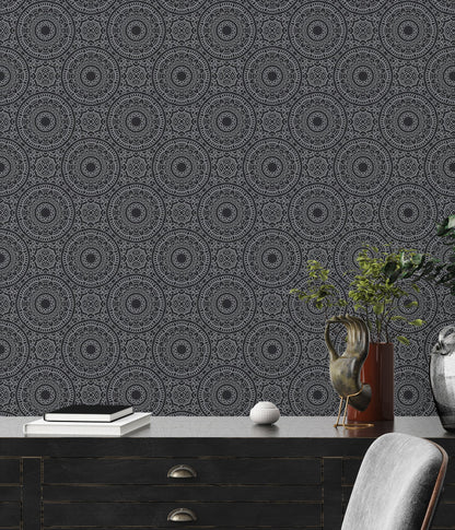Livingwalls Premium Wall 2 Geometrische Vliestapete Schwarz Silber 10,05 m x 0,53 m