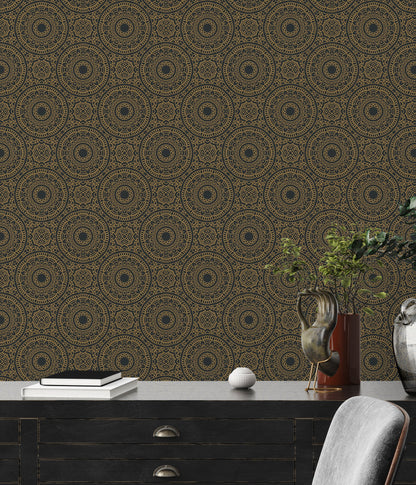 Livingwalls Premium Wall 2 Geometrische Vliestapete Schwarz Gold 10,05 m x 0,53 m