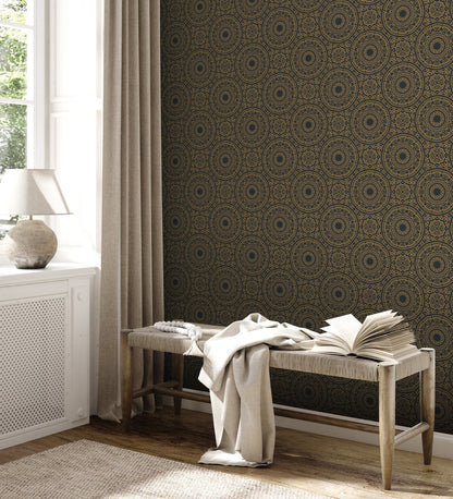 Livingwalls Premium Wall 2 Geometrische Vliestapete Schwarz Gold 10,05 m x 0,53 m