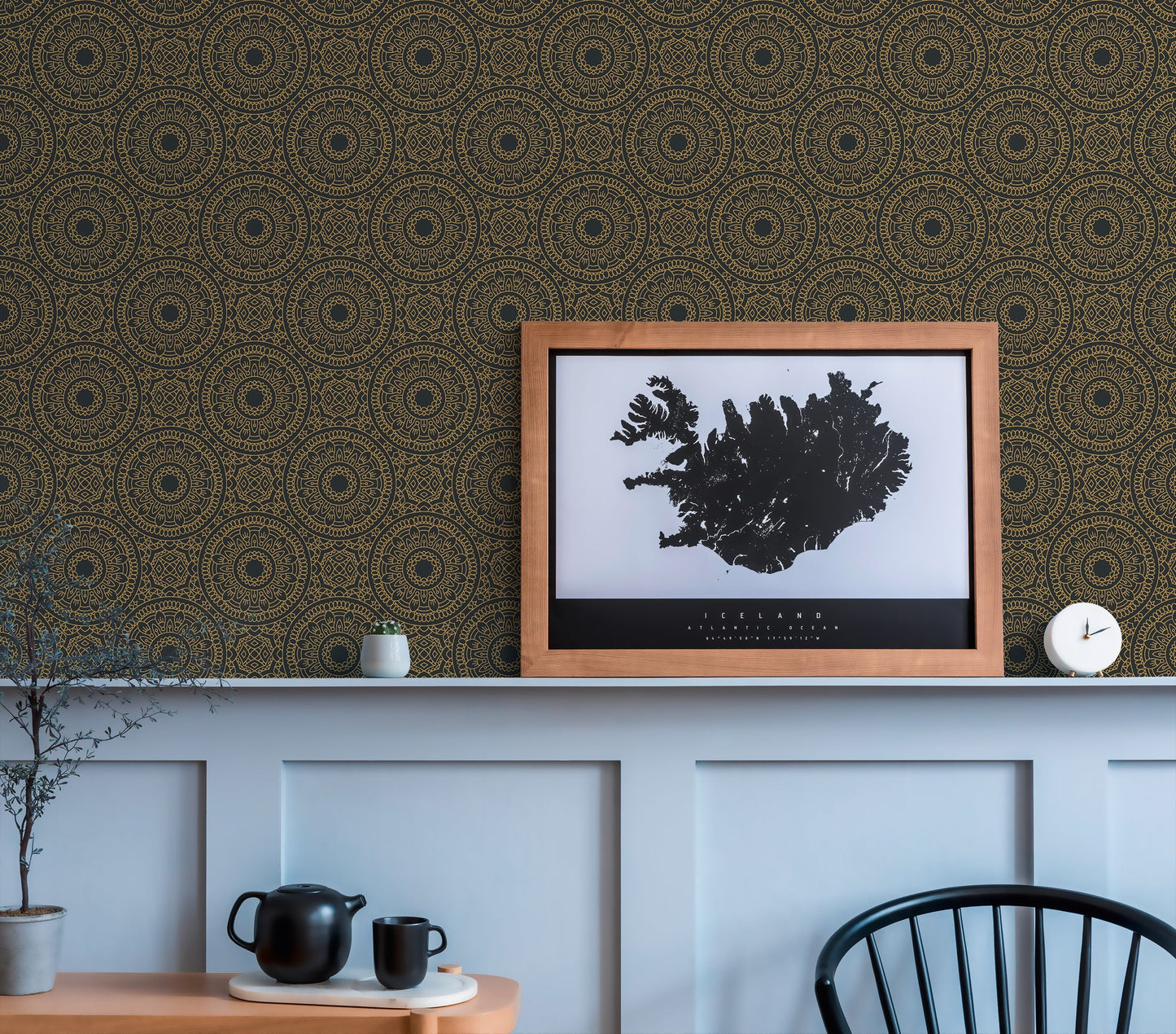 Livingwalls Premium Wall 2 Geometrische Vliestapete Schwarz Gold 10,05 m x 0,53 m