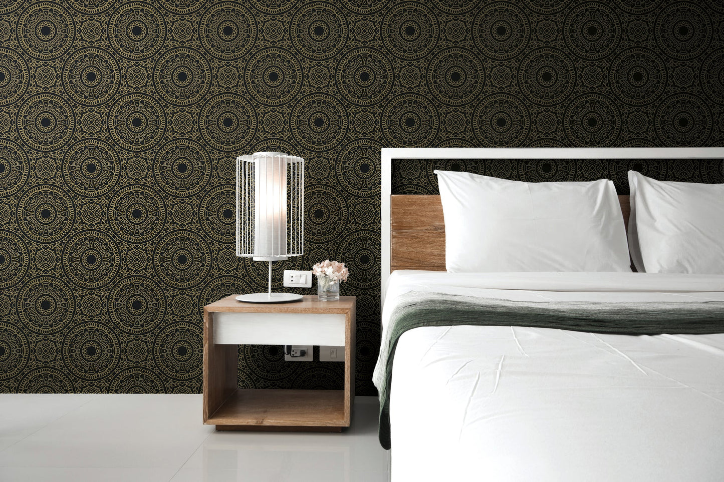 Livingwalls Premium Wall 2 Geometrische Vliestapete Schwarz Gold 10,05 m x 0,53 m