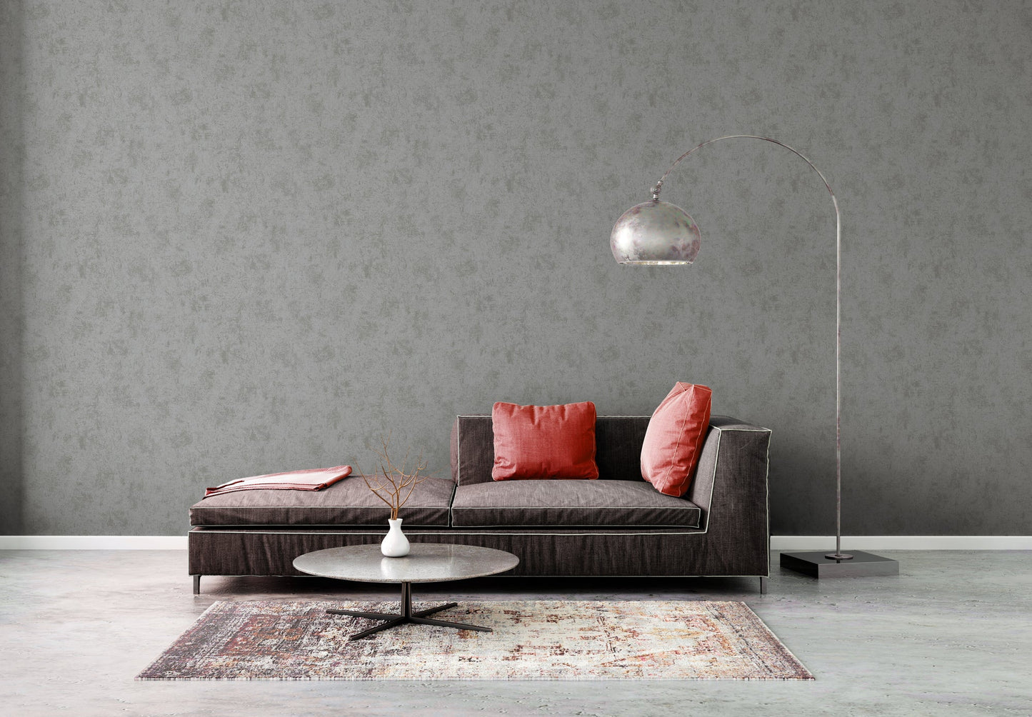 Livingwalls Premium Wall 2 Vliestapete Putzoptik Silber Grau Metallic 10,05 m x 0,53 m