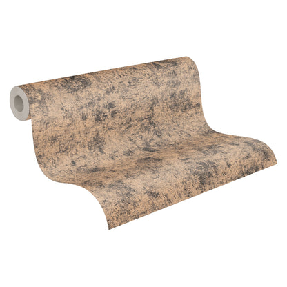 Livingwalls Premium Wall 2 Vliestapete Putzoptik Beige Schwarz Metallic Braun 10,05 m x 0,53 m