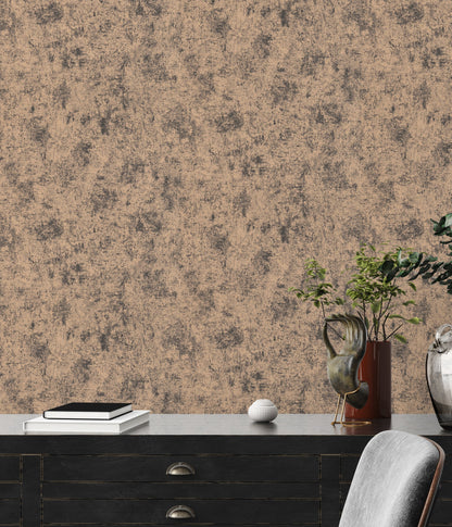 Livingwalls Premium Wall 2 Vliestapete Putzoptik Beige Schwarz Metallic Braun 10,05 m x 0,53 m