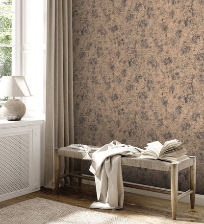 Livingwalls Premium Wall 2 Vliestapete Putzoptik Beige Schwarz Metallic Braun 10,05 m x 0,53 m