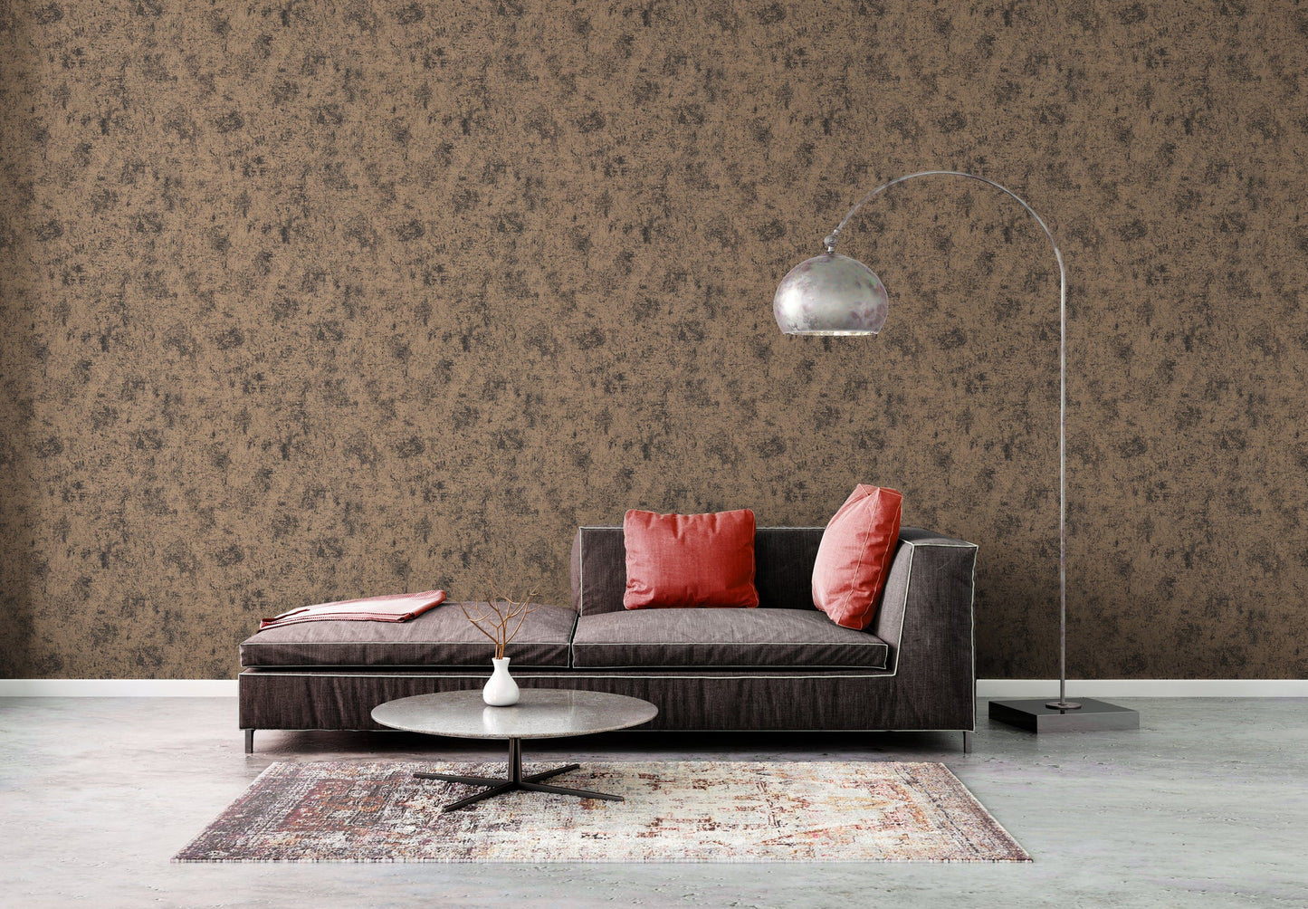 Livingwalls Premium Wall 2 Vliestapete Putzoptik Beige Schwarz Metallic Braun 10,05 m x 0,53 m