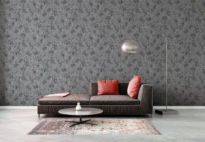 Livingwalls Premium Wall 2 Vliestapete Putzoptik Silber Schwarz Metallic 10,05 m x 0,53 m