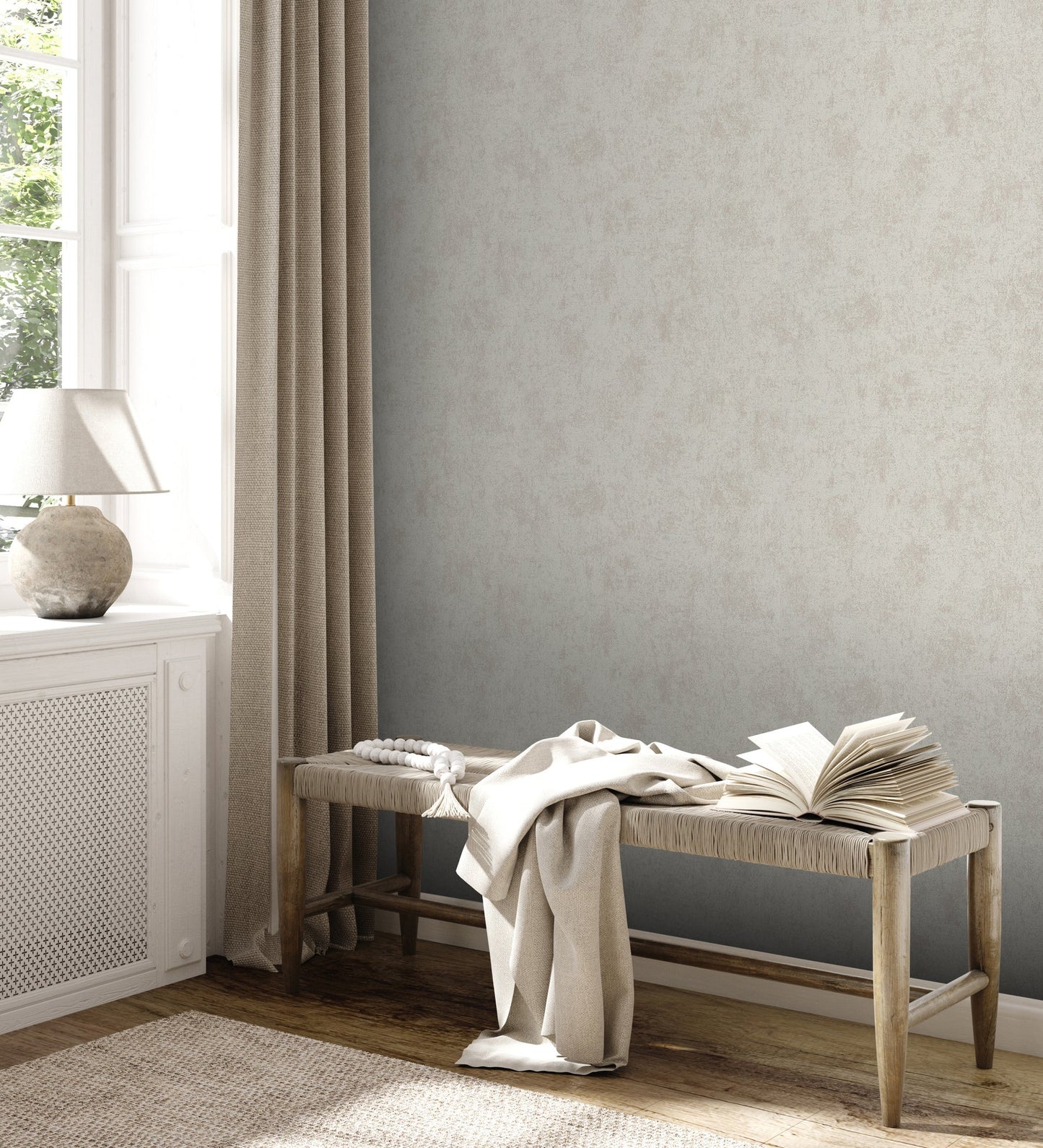 Livingwalls Premium Wall 2 Vliestapete Putzoptik Silber Grau Metallic 10,05 m x 0,53 m