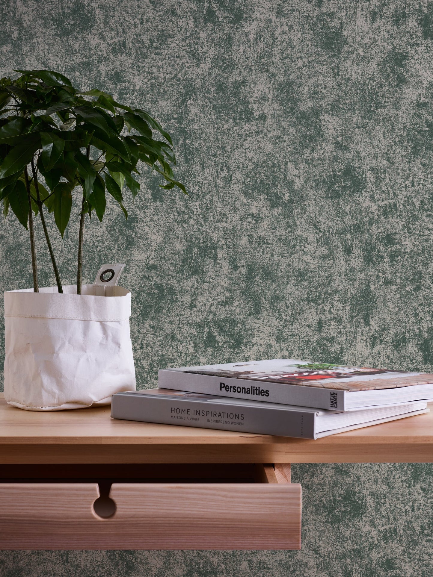 Livingwalls Premium Wall 2 Uni Vliestapete Grün Creme 10,05 m x 0,53 m
