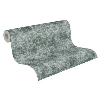 Livingwalls Premium Wall 2 Uni Vliestapete Grün Silber 10,05 m x 0,53 m