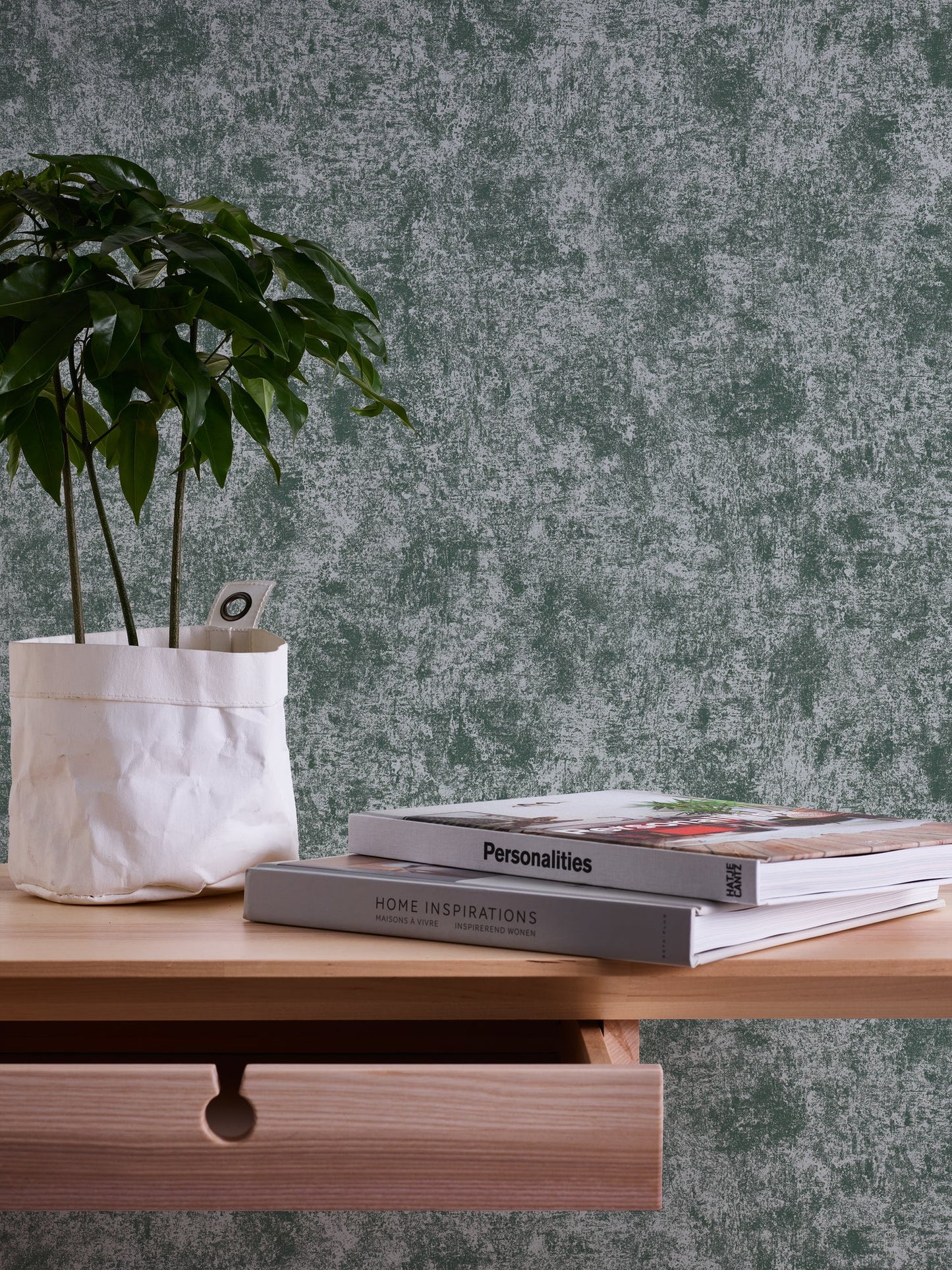 Livingwalls Premium Wall 2 Uni Vliestapete Grün Silber 10,05 m x 0,53 m