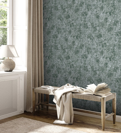Livingwalls Premium Wall 2 Uni Vliestapete Grün Silber 10,05 m x 0,53 m