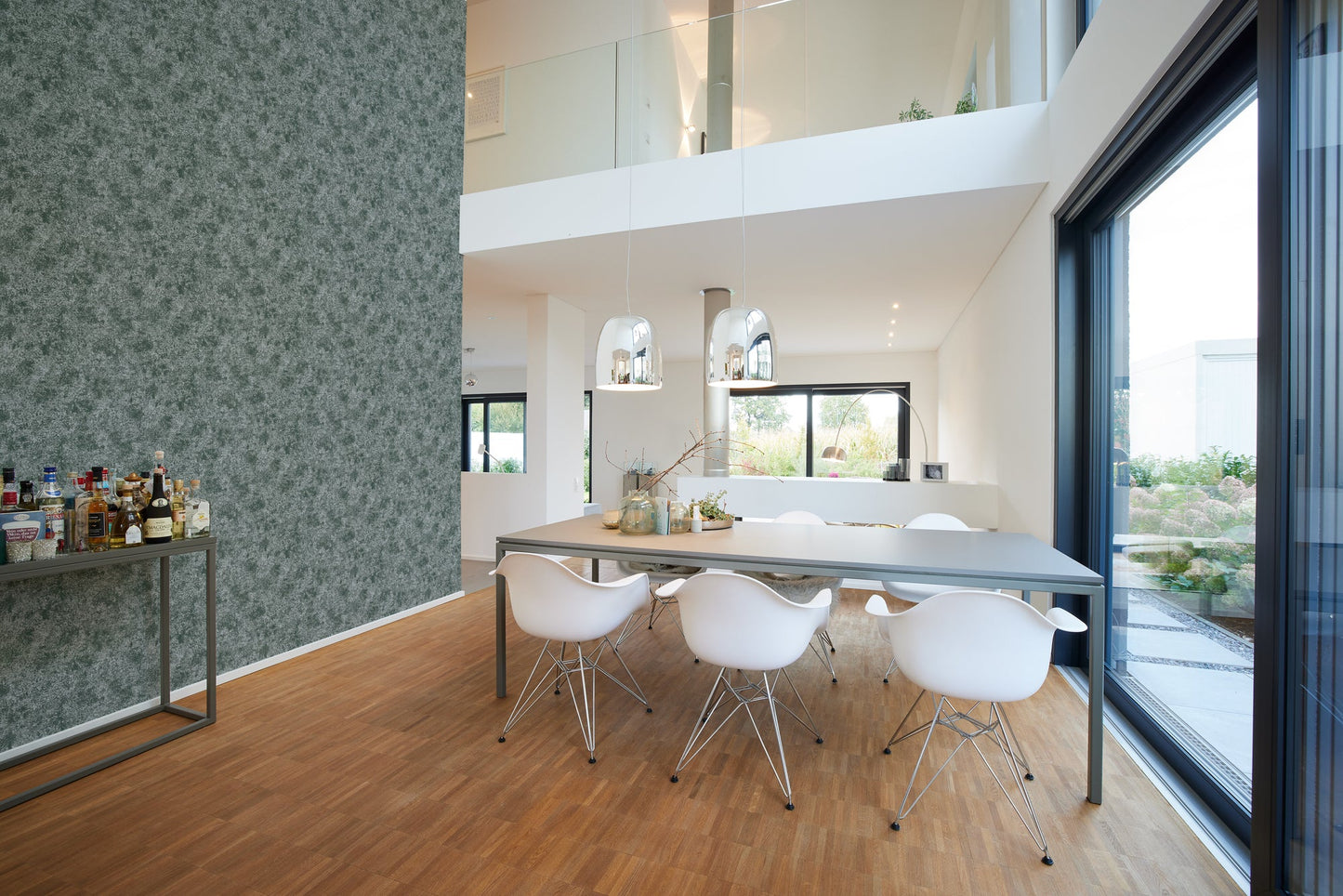 Livingwalls Premium Wall 2 Uni Vliestapete Grün Silber 10,05 m x 0,53 m