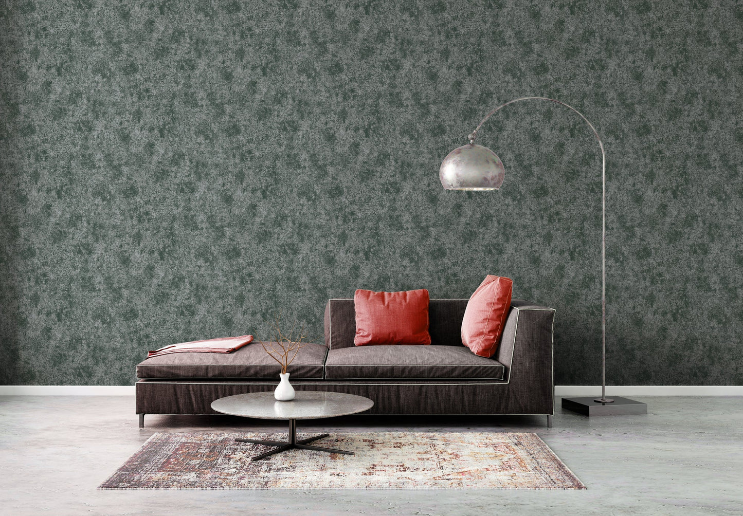 Livingwalls Premium Wall 2 Uni Vliestapete Grün Silber 10,05 m x 0,53 m