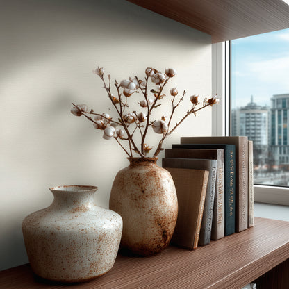 Livingwalls Vibes & Styles Vliestapete Strukturtapete Off White Feinstruktur - 10,05 m x 0,53 m
