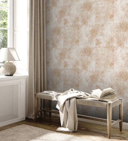 Livingwalls Premium Wall 2 Geometrische Vliestapete Gold Grau 10,05 m x 0,53 m