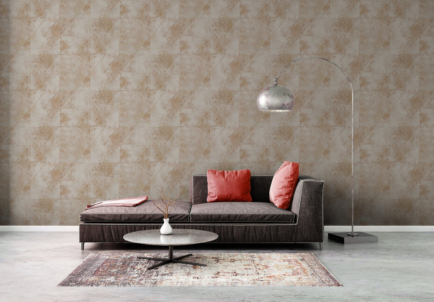 Livingwalls Premium Wall 2 Geometrische Vliestapete Gold Grau 10,05 m x 0,53 m