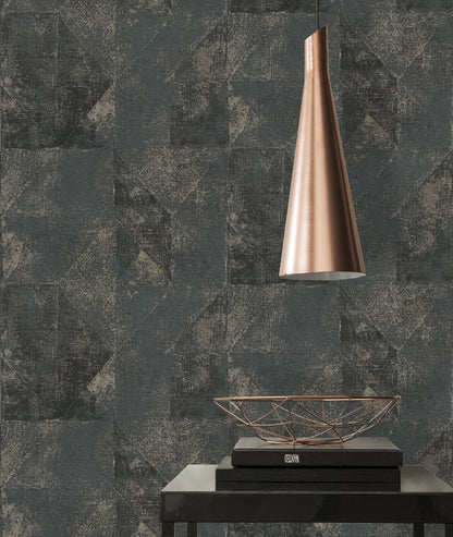 Livingwalls Premium Wall 2 Geometrische Vliestapete Schwarz Gold 10,05 m x 0,53 m