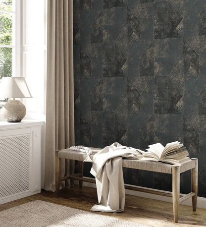 Livingwalls Premium Wall 2 Geometrische Vliestapete Schwarz Gold 10,05 m x 0,53 m