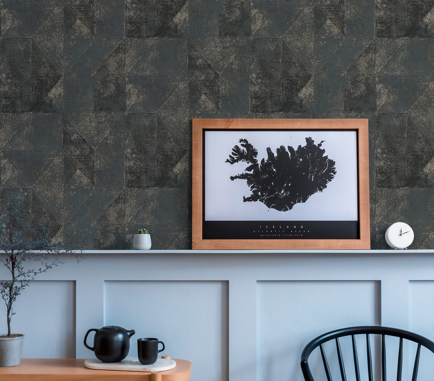 Livingwalls Premium Wall 2 Geometrische Vliestapete Schwarz Gold 10,05 m x 0,53 m