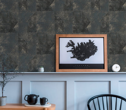 Livingwalls Premium Wall 2 Geometrische Vliestapete Schwarz Gold 10,05 m x 0,53 m