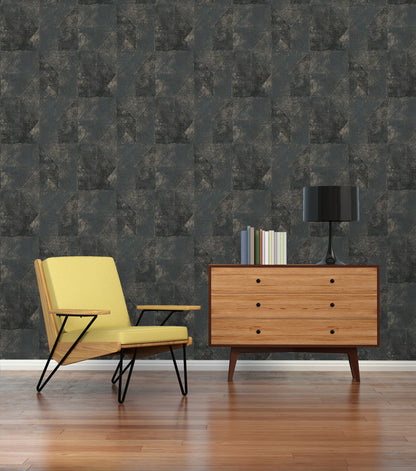 Livingwalls Premium Wall 2 Geometrische Vliestapete Schwarz Gold 10,05 m x 0,53 m