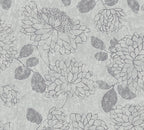 Attractive 2 Florale Vliestapete Hellgrau Silber 10,05 m x 0,53 m