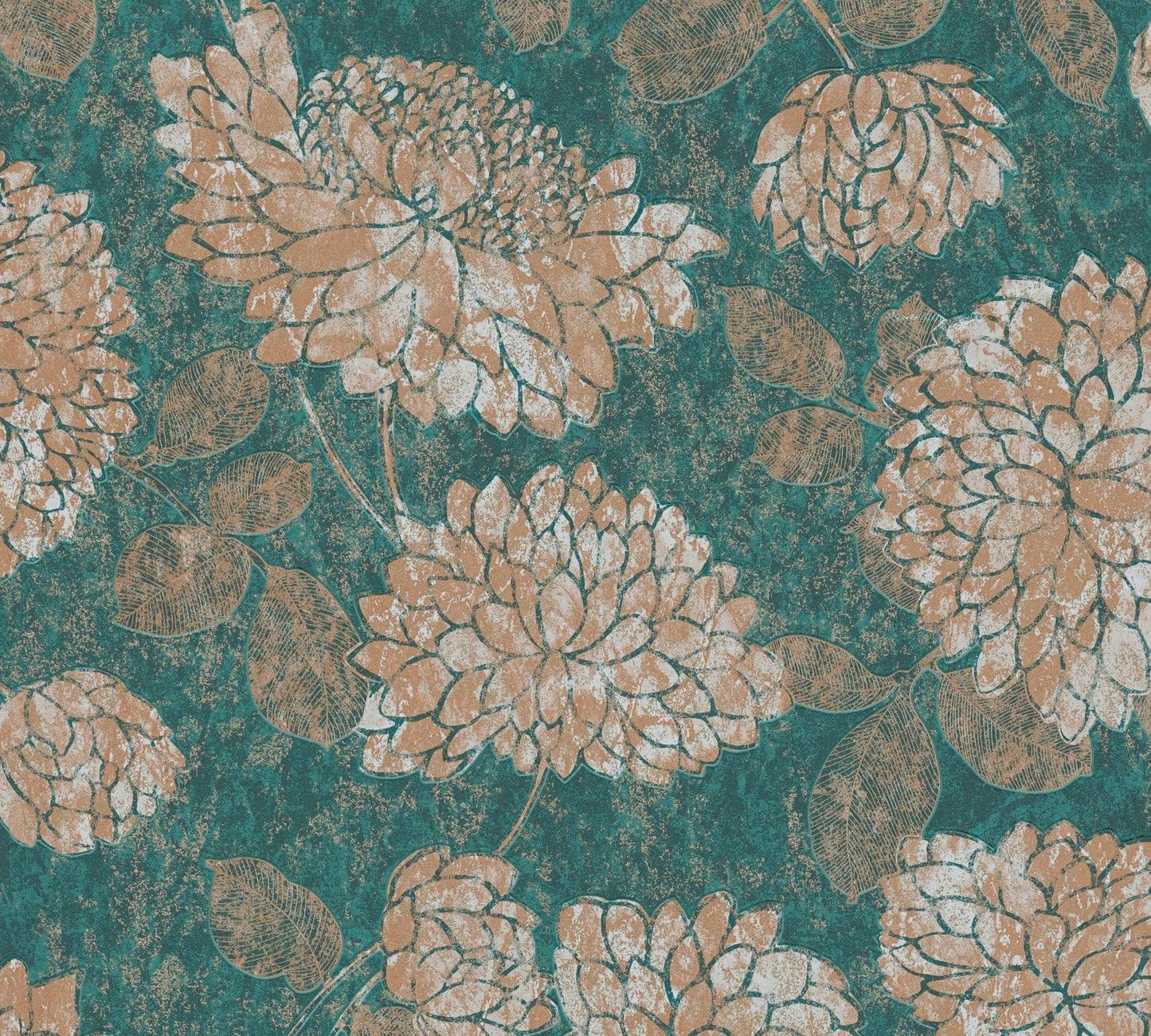 Attractive 2 Florale Vliestapete Grün Gold 10,05 m x 0,53 m