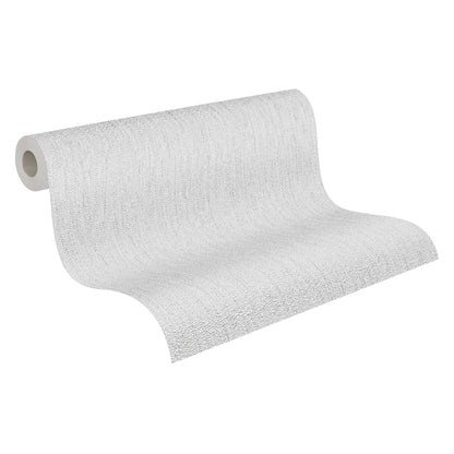 Attractive 2 Schaum-Vliestapete Hellgrau Silber 10,05 m x 0,53 m