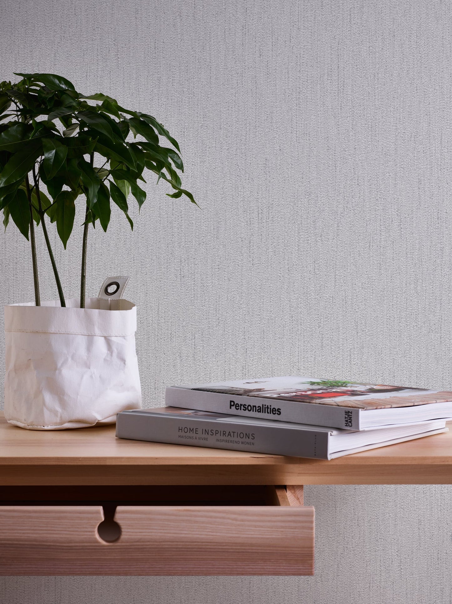 Attractive 2 Schaum-Vliestapete Hellgrau Silber 10,05 m x 0,53 m