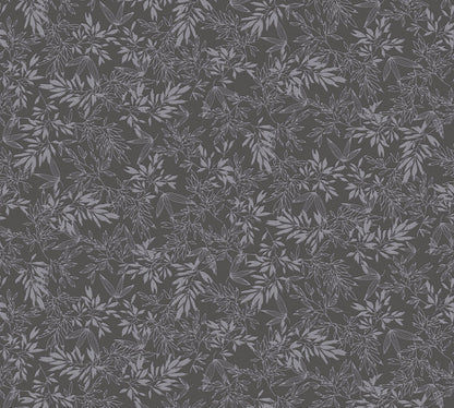 Attractive 2 Florale Vliestapete Schwarz Grau 10,05 m x 0,53 m