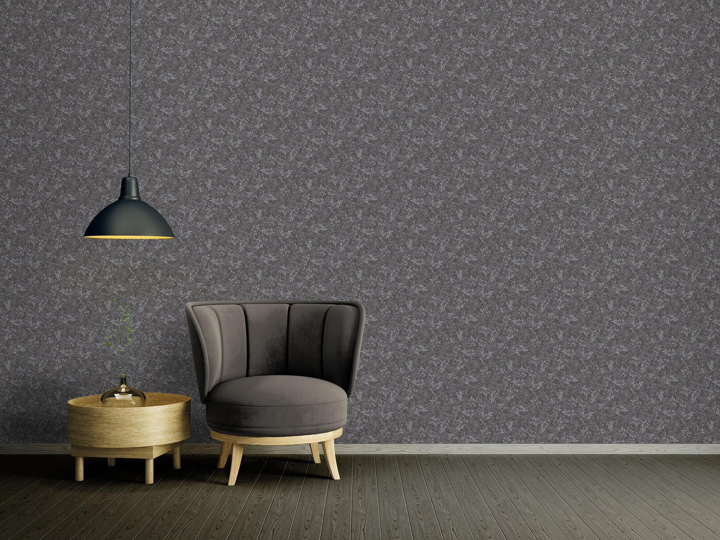 Attractive 2 Florale Vliestapete Schwarz Grau 10,05 m x 0,53 m