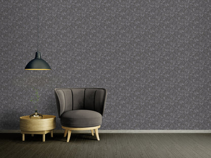 Attractive 2 Florale Vliestapete Schwarz Grau 10,05 m x 0,53 m