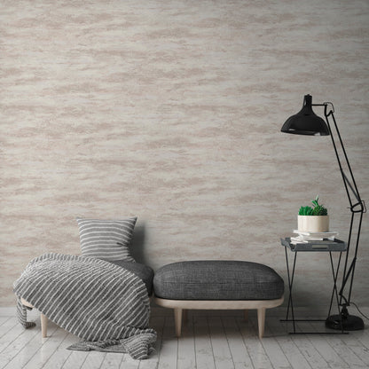Attractive 2 Vliestapete Putzoptik Weiß Beige 10,05 m x 0,53 m
