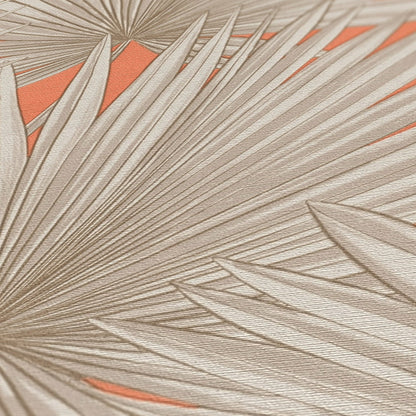 Antigua Florale Vliestapete Orange Greige Weiß 10,05 m x 0,53 m